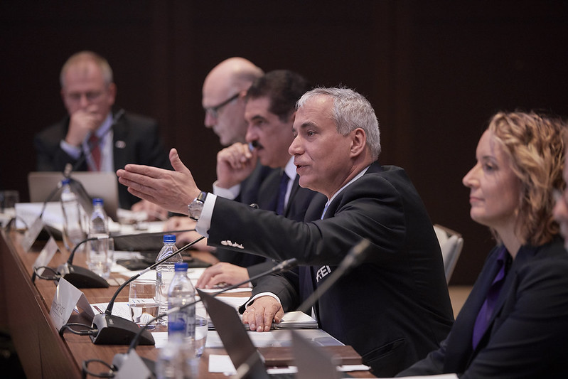 FEI Vice President, Ingmar de Vos speaking at The FEI Board Meeting 1, FEI General Assembly 2019 in Moscow (RUS). ©Fei/Gregg