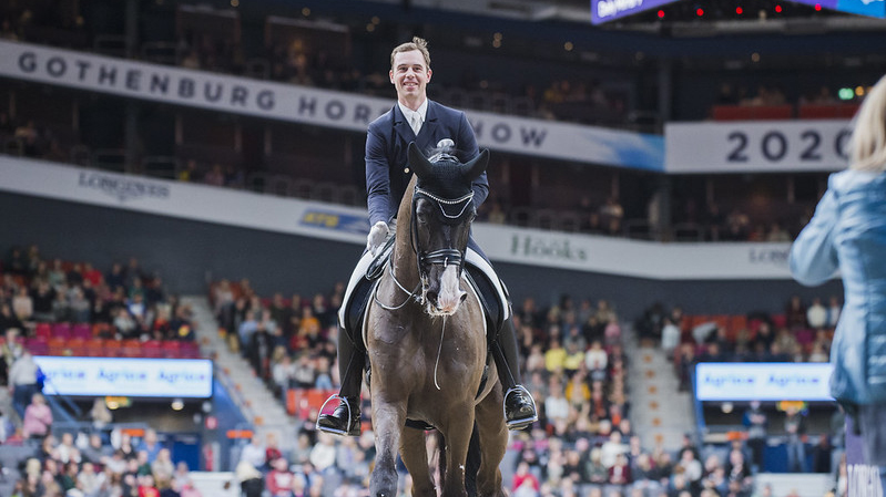  Benjamin Werndl (GER) riding Daily Mirror - second place at the FEI Dressage World Cup™ Final 2019-2020, Göteborg (SWE) © FEI /Satu Pirinen