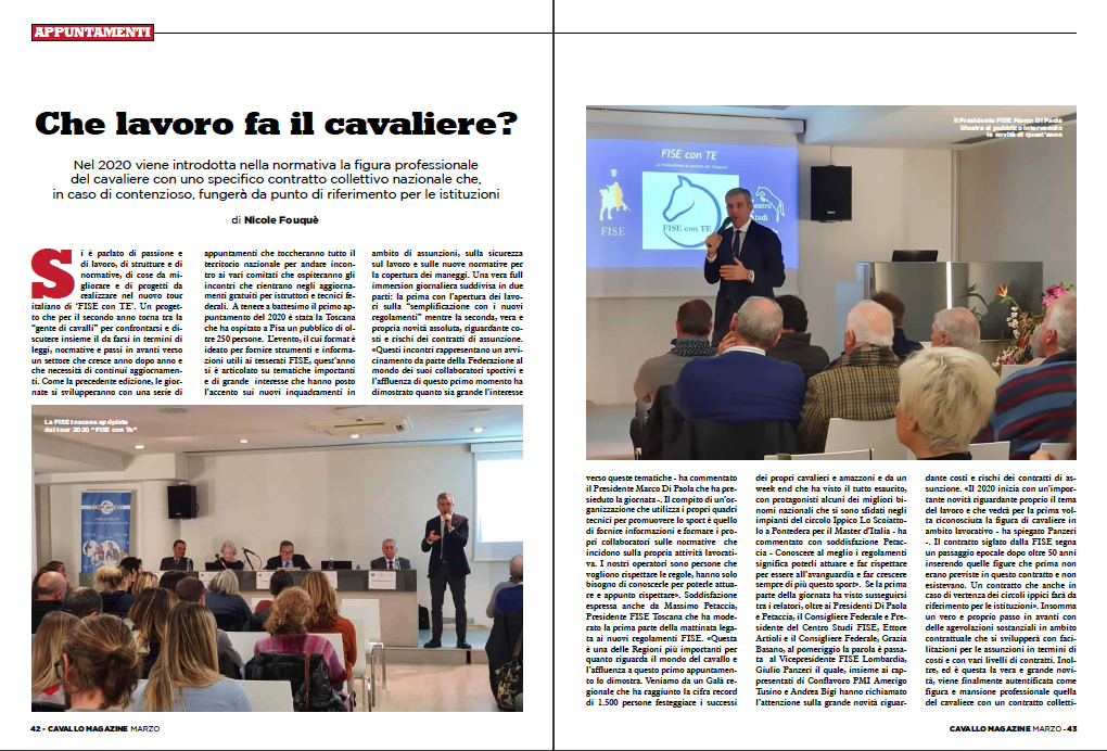 Sport Equestri: che lavoro fa il cavaliere? - Cavallo Magazine di marzo 2020