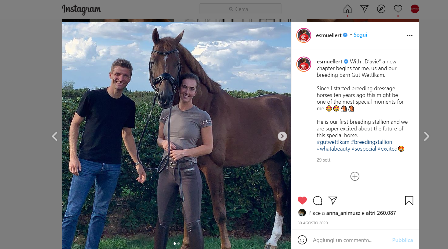 Thomas Muller, il calcio e i cavalli