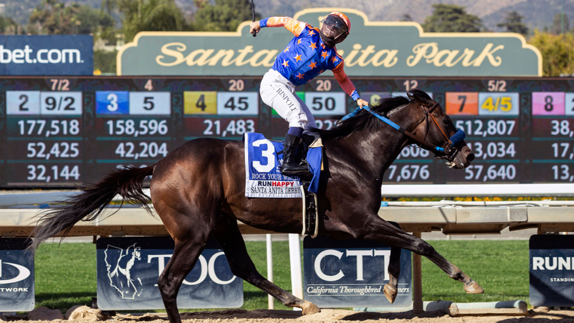 Umberto Rispoli trionfa nel Santa Anita Derby