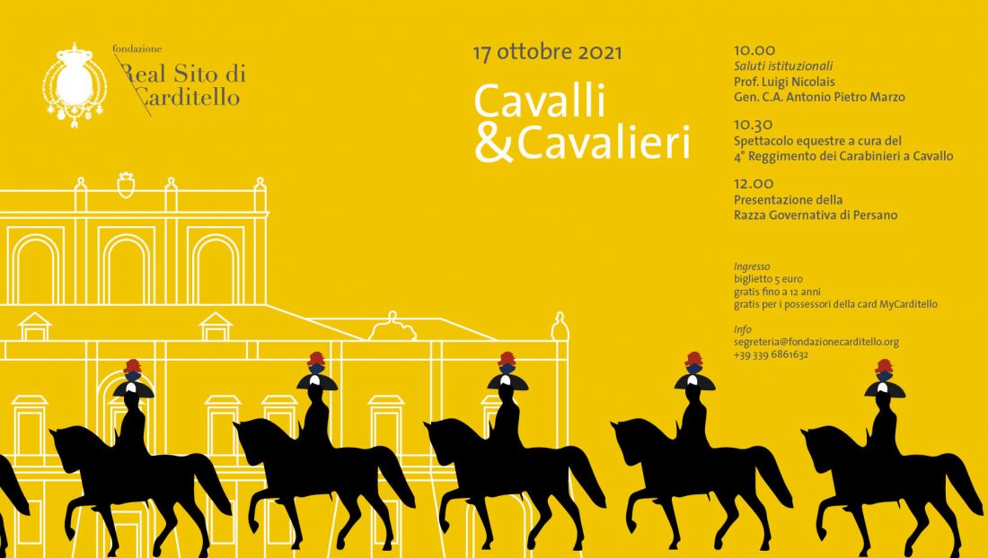 Al Real Sito di Carditello, con i cavalli Persano e i Carabinieri