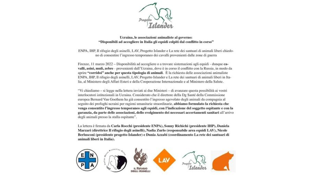 Corridoi anche per cavalli e asini