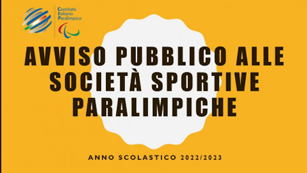 “Lo sport paralimpico va a scuola” 2022/2023