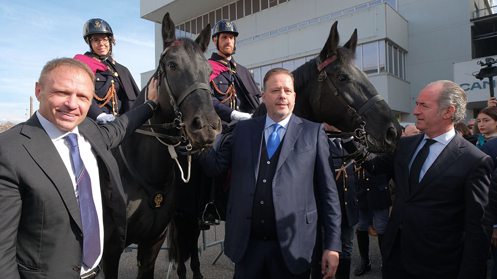Fieracavalli2023 da sx Lollobrigida Bricolo e Zaia EnneviFoto 5953
