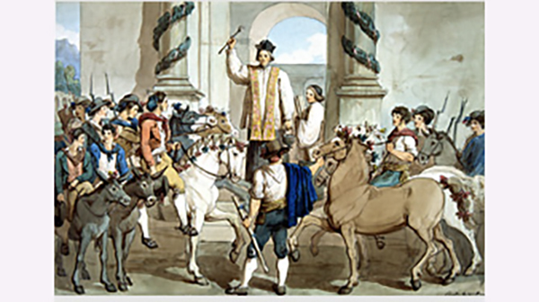 benedizione dei cavalli il giorno di s antonio Pinelli Bartolomeo Roma 1781 Roma 1835 Benedizione dei cavalli il giorno di S. Antonio 1817