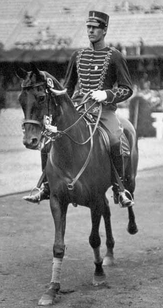 Il cavaliere svedese Axel Nordlander a Stoccolma nel 1912
