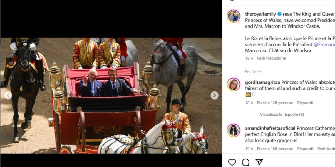 Macron a Windsor per salutare (anche) il cavallo di Elisabetta II