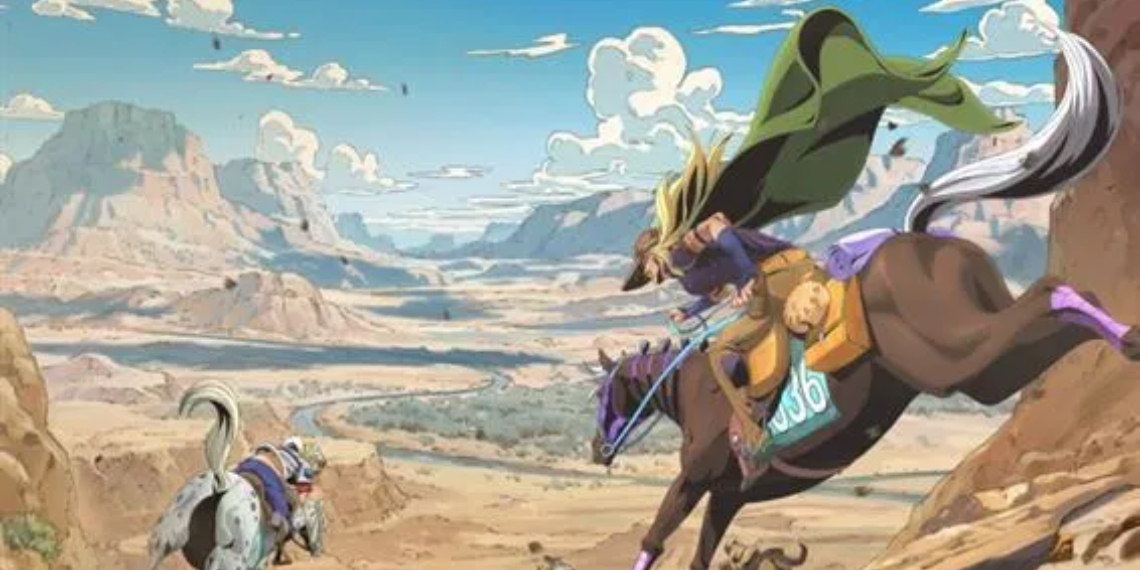 La locandina ufficiale della settima parte de "Le Bizzarre Avventure di JoJo". Fonte: Manga Forever