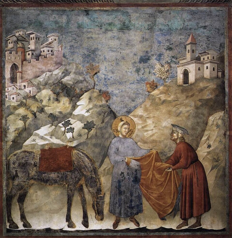 Giotto di Bondone   Legend of St Francis   2. St Francis Giving his Mantle to a Poor Man   WGA09119