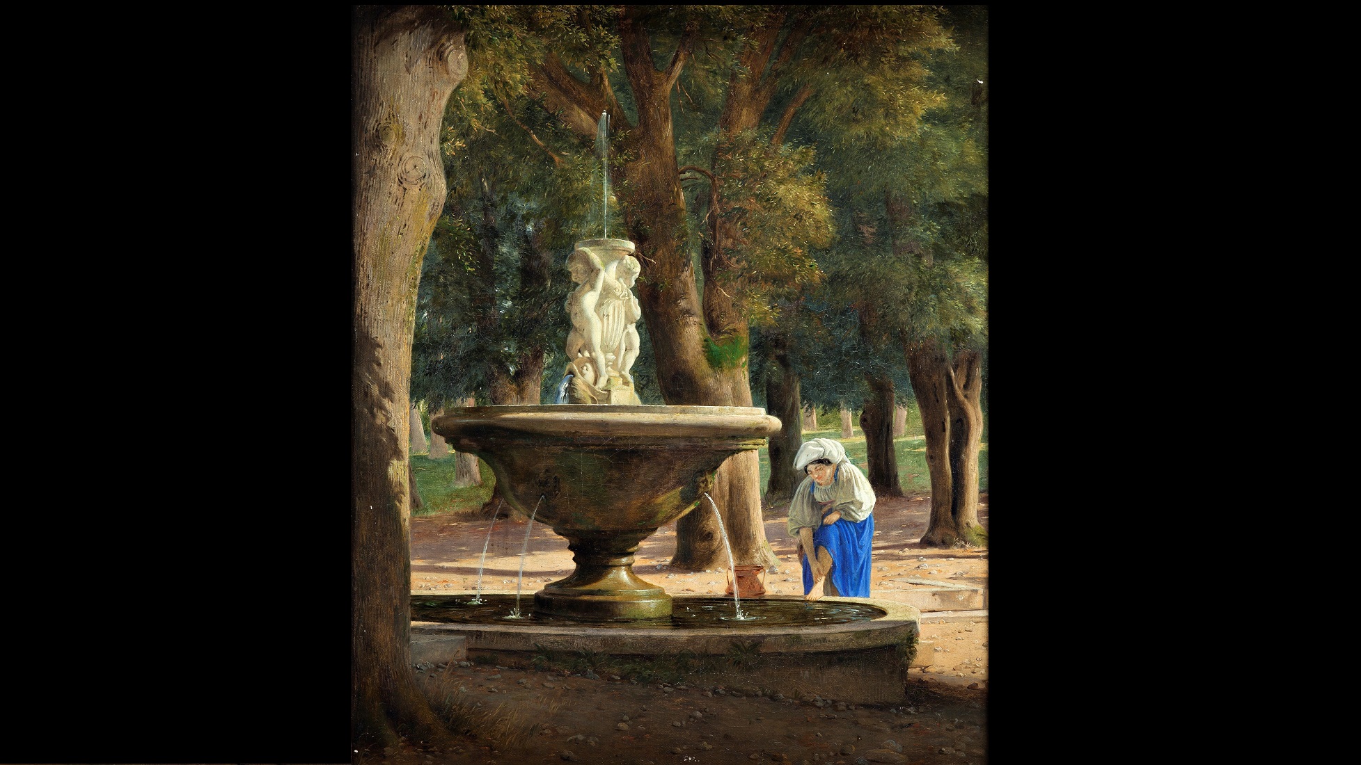Jorgen Roed Scene fra Villa Borgheses Have i Rom ca. 1839 0137NMK Nivaagaards Malerisamling 1