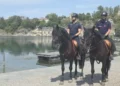 Caldo sull’Adda: i Carabinieri a cavallo vigilano contro i bagni vietati