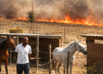 Salvi 100 cavalli nell’incendio a Roma sud