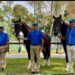 Enrico Tortella con Markus, Antonio Rigamonti con Mito e Cristiano Cividini con Ircolando B al Mondiale FEI 2026 di Attacchi Singoli a Monaco