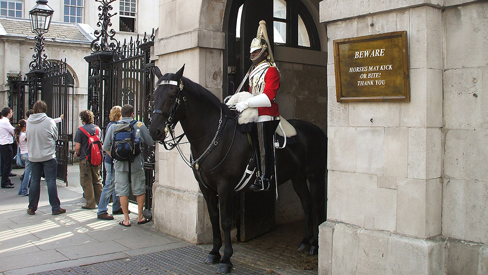Mounted Household Cavalry at the House Guards